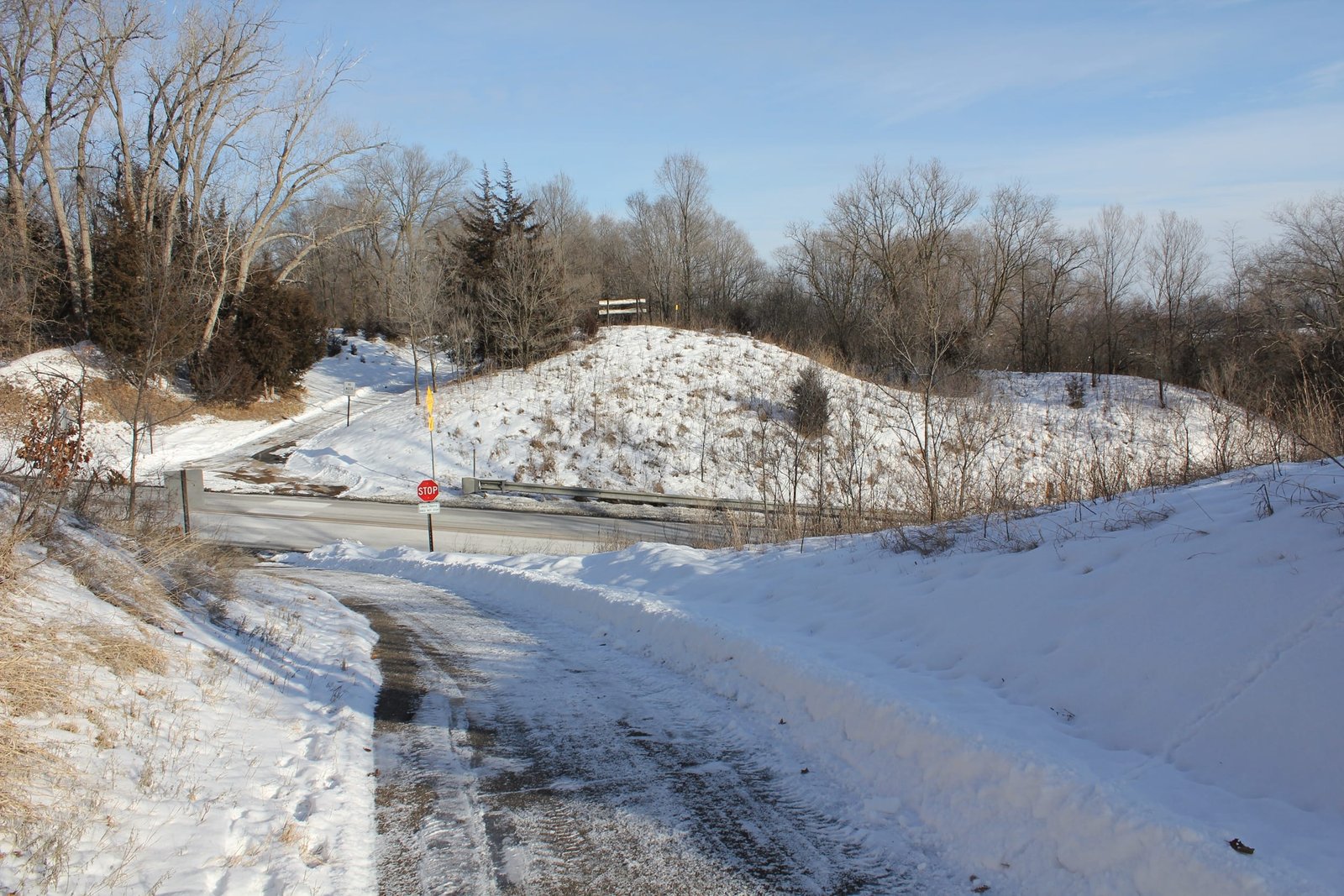 Looking east at site of former bridge